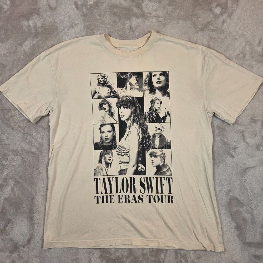 Taylor Swift Eras Tour 2023 T Shirt XS Cream Official Concert Merch